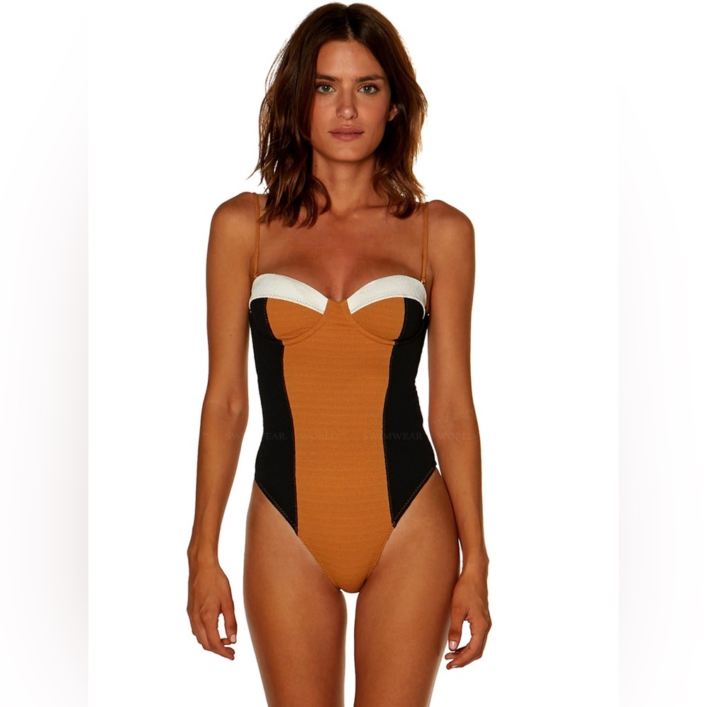 🌟NWT Vix Firenze Corsage Color Block One Piece Swimsuit, size S 🌟